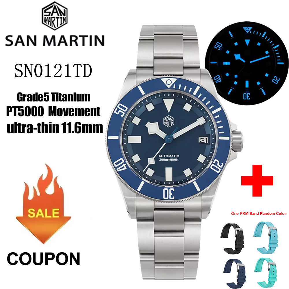 Titanium Automatic Watch 300M Sapphire - ﻿ 산 마틴 그레이드5 티타늄 시계