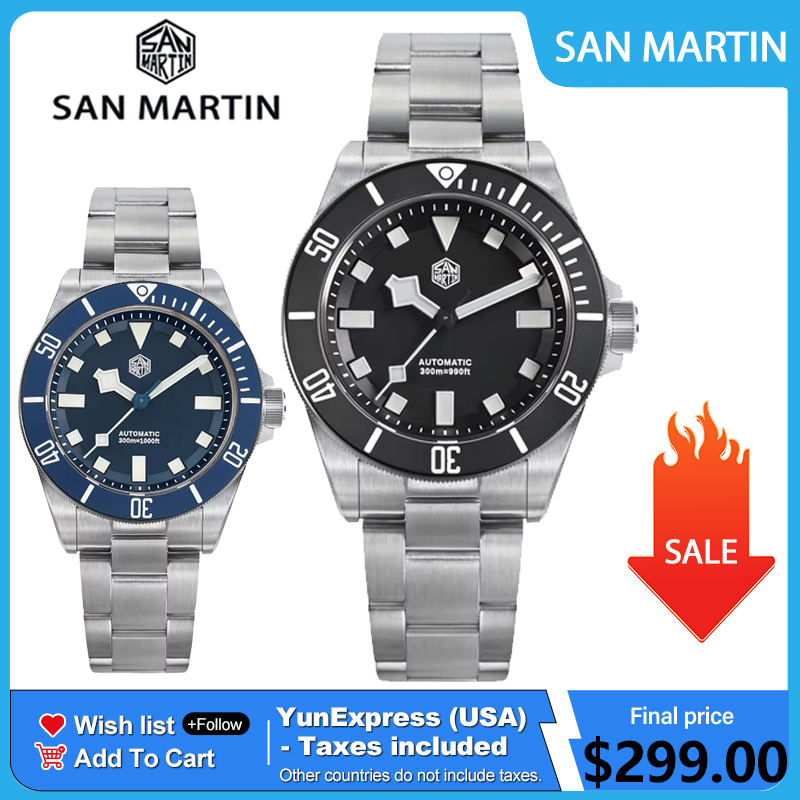 Titanium Automatic Watch 300M Sapphire - 산 마틴 SN0121TE 티타늄 다이빙 시계