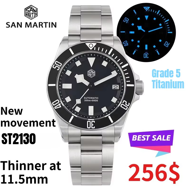 Titanium Automatic Watch 300M Sapphire - 산 마틴 SN0121T 티타늄 다이빙 시계