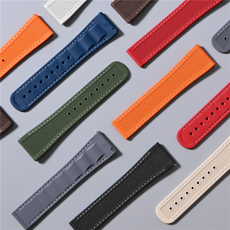 FKM 폴딩 버클 스트랩 20mm 21mm 22mm 퀵 - Fkm Rubber Dive Watch Strap 20Mm 리뷰 및 가격