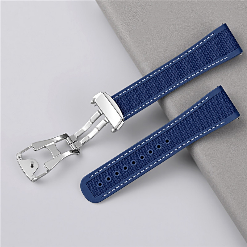 FKM 폴딩 버클 스트랩 20mm 21mm 22mm 퀵 - Fkm Rubber Dive Watch Strap 20Mm 리뷰 및 가격