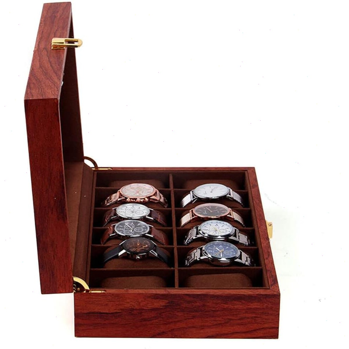 12 슬롯 나무 시계 보관함 유리 뚜껑 디스플레이 케이 - Watch Display Case Glass Top 12 Slots 리뷰 및 가격