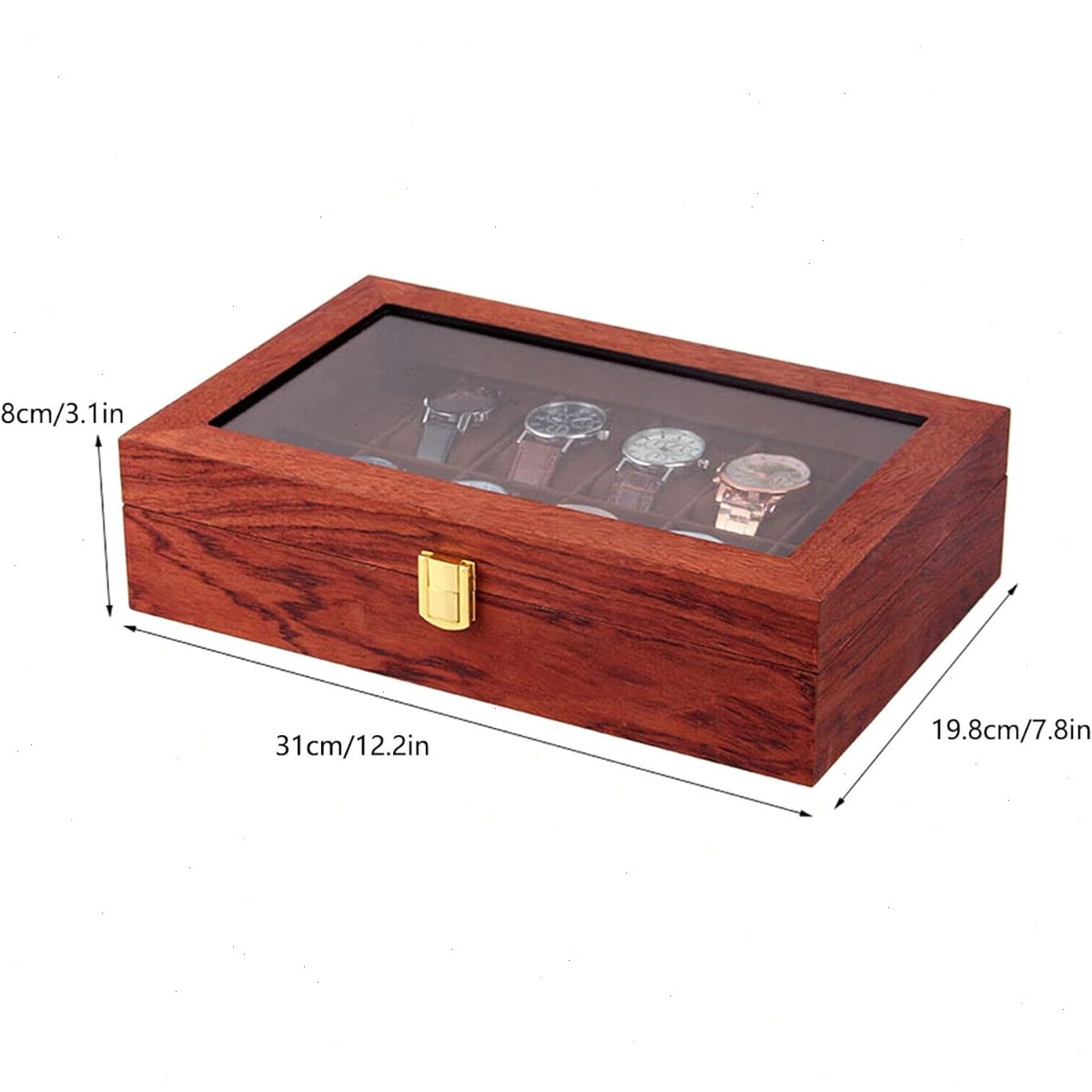 12 슬롯 나무 시계 보관함 유리 뚜껑 디스플레이 케이 - Watch Display Case Glass Top 12 Slots 리뷰 및 가격