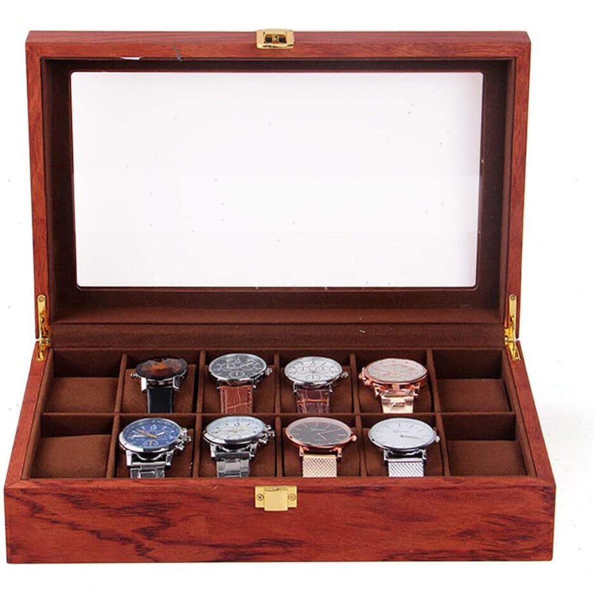 12 슬롯 나무 시계 보관함 유리 뚜껑 디스플레이 케이 - Watch Display Case Glass Top 12 Slots 리뷰 및 가격