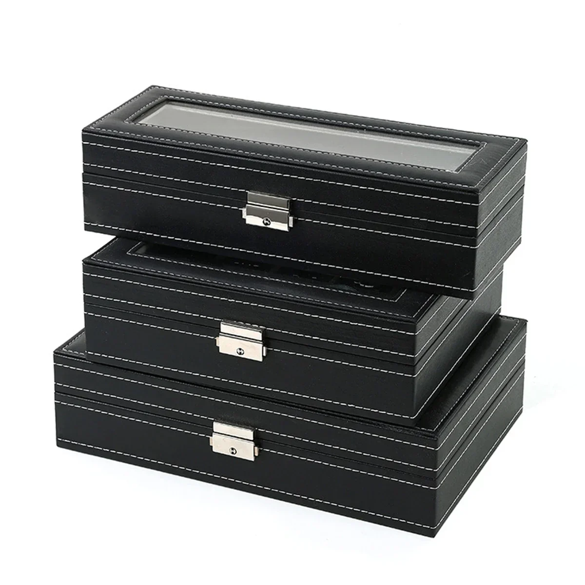 PU 가죽 시계 상자 2/3/4/5/6/8/10/12  - Watch Display Case Glass Top 12 Slots 리뷰 및 가격