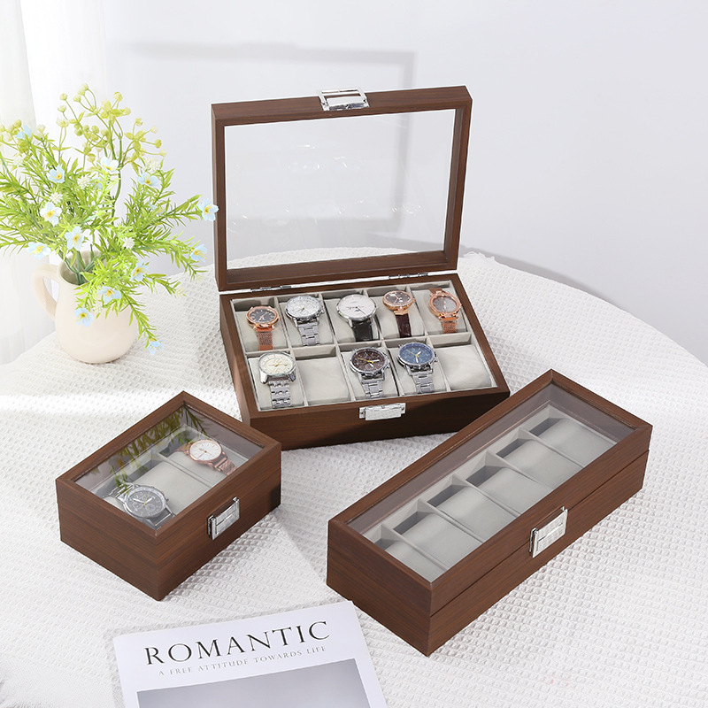 프리미엄 대나무 나무 시계 진열함 3/6/10/12 슬 - Watch Display Case Glass Top 12 Slots 리뷰 및 가격