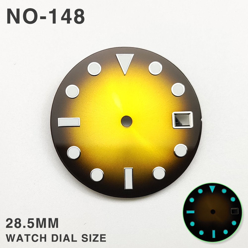 28.5mm 블랙 퍼플 그라데이션 다이얼 블루 야광,  - Watch Dial Custom Sterile 28.5Mm 리뷰 및 가격