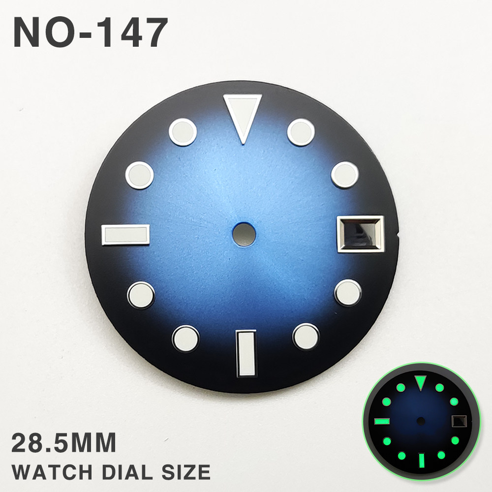 28.5mm 블랙 퍼플 그라데이션 다이얼 블루 야광,  - Watch Dial Custom Sterile 28.5Mm 리뷰 및 가격