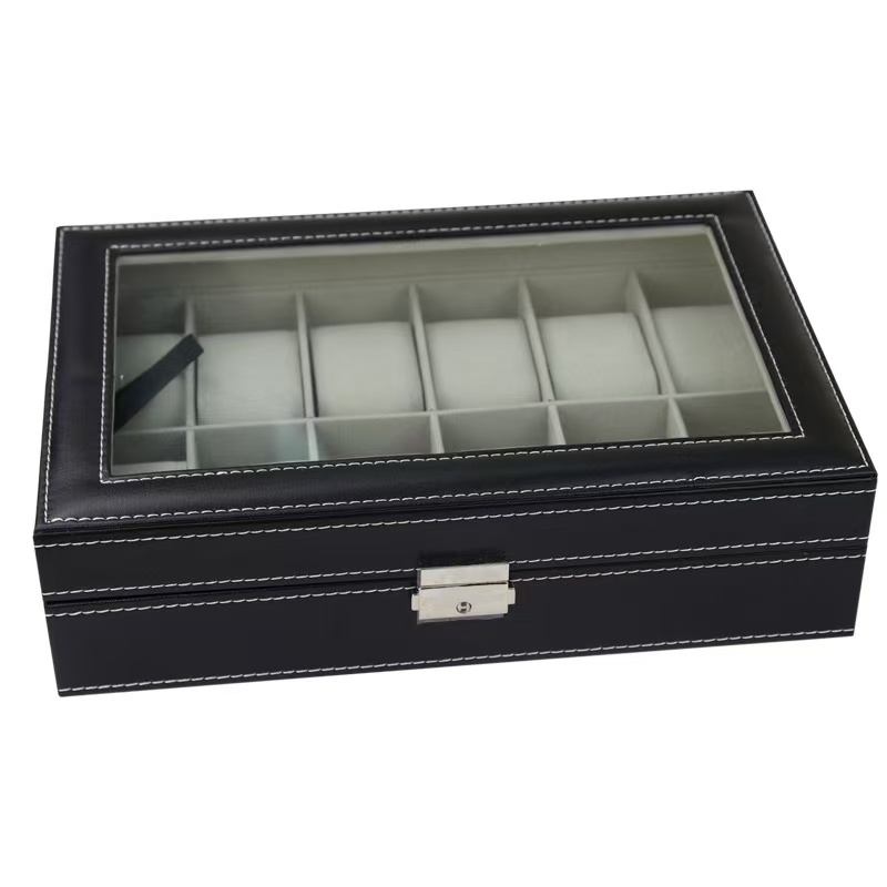 PU 가죽 시계 보관함 6/10/12 슬롯 남성용 시계 - Watch Display Case Glass Top 12 Slots 리뷰 및 가격