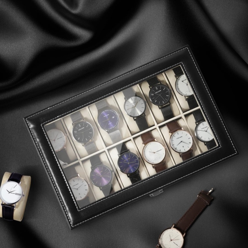 2/3/6/10/12 슬롯 PU 가죽 시계 상자 디스플 - Watch Display Case Glass Top 12 Slots 리뷰 및 가격
