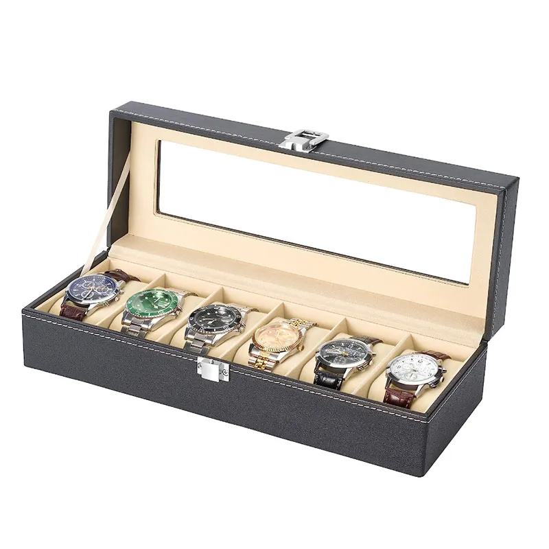 2/3/6/10/12 슬롯 PU 가죽 시계 상자 디스플 - Watch Display Case Glass Top 12 Slots 리뷰 및 가격