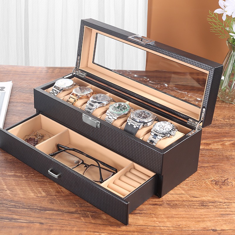 고급 PU 가죽 시계 보관함, 유리 뚜껑 슬롯형 남성용 - Watch Display Case Glass Top 12 Slots 리뷰 및 가격
