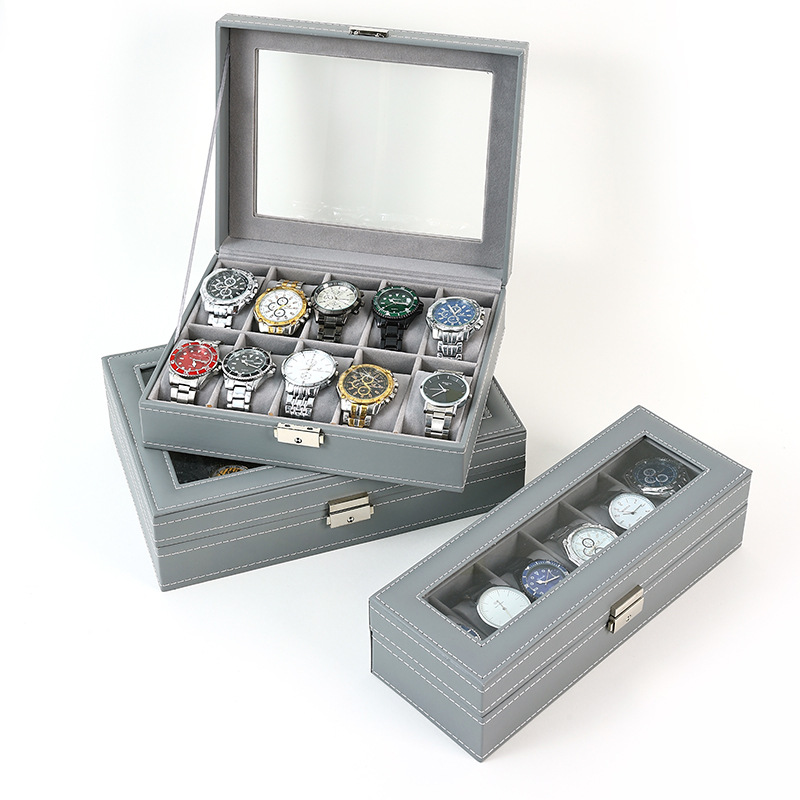PU 가죽 시계 보관함 2/3/4/5/6/8/10/12 - Watch Display Case Glass Top 12 Slots 리뷰 및 가격