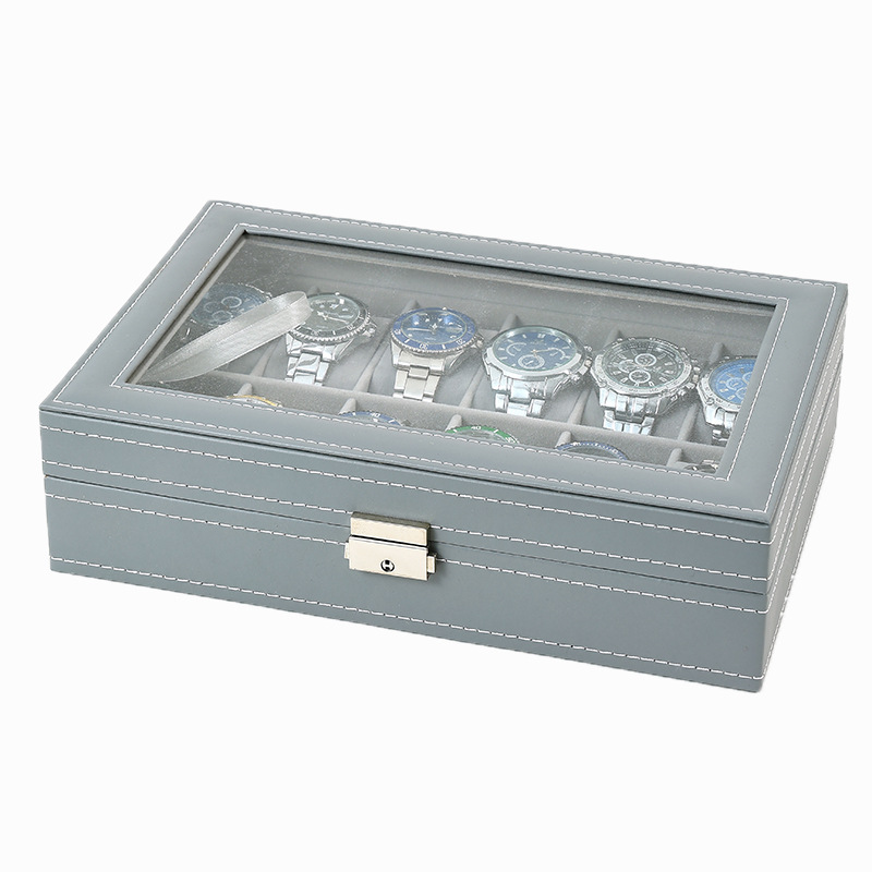 PU 가죽 시계 보관함 2/3/4/5/6/8/10/12 - Watch Display Case Glass Top 12 Slots 리뷰 및 가격