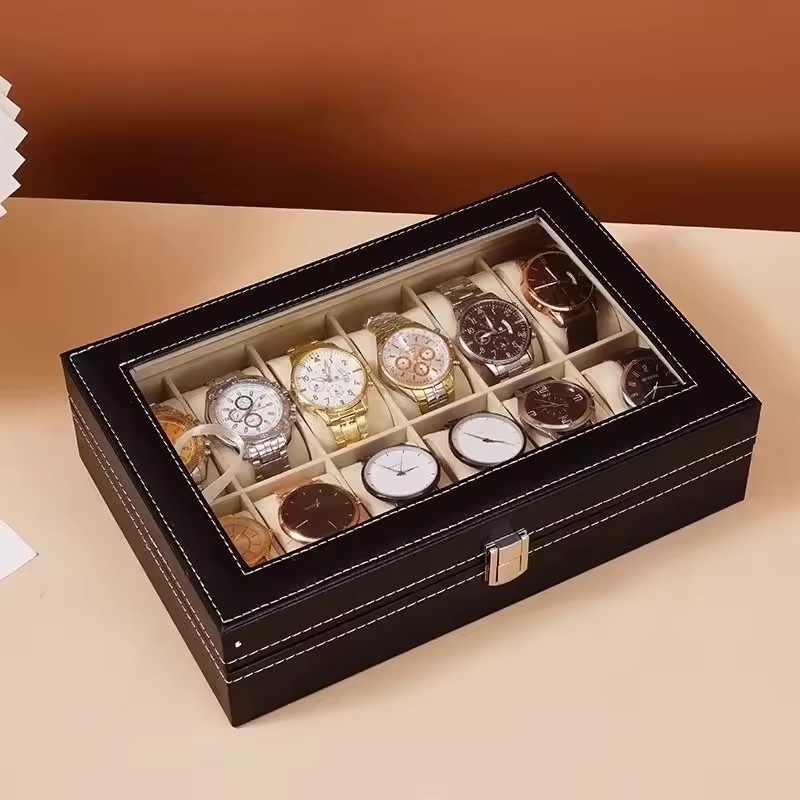 2/3/6/10/12 슬롯 PU 가죽 시계 상자 디스플 - Watch Display Case Glass Top 12 Slots 리뷰 및 가격