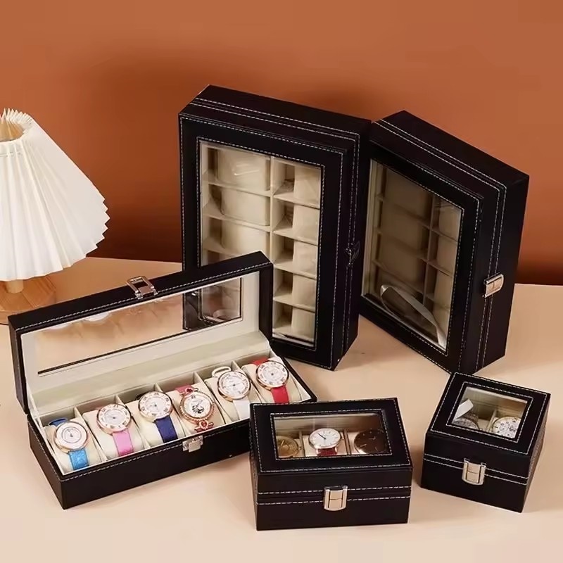 2/3/6/10/12 슬롯 PU 가죽 시계 상자 디스플 - Watch Display Case Glass Top 12 Slots 리뷰 및 가격